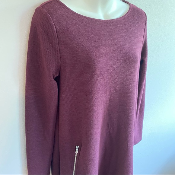Gap Burgundy Warm Scoop Sweater Midi Dress Pockets Long Sleeve Thick - Picture 5 of 7